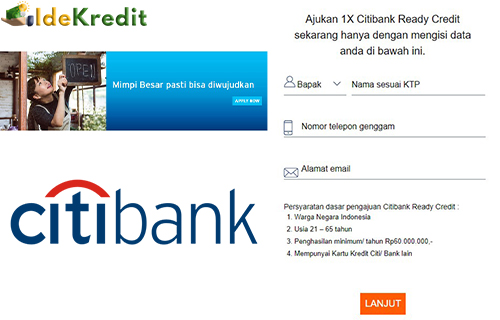 Cara Pengajuan Ready Credit Citibank