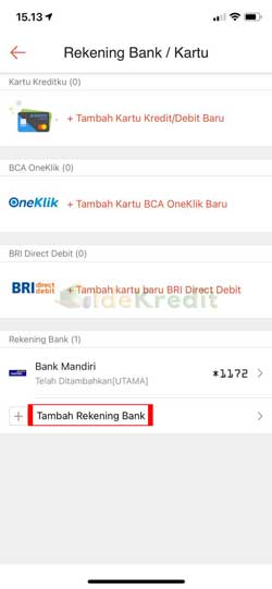 Tambah Rekening Bank