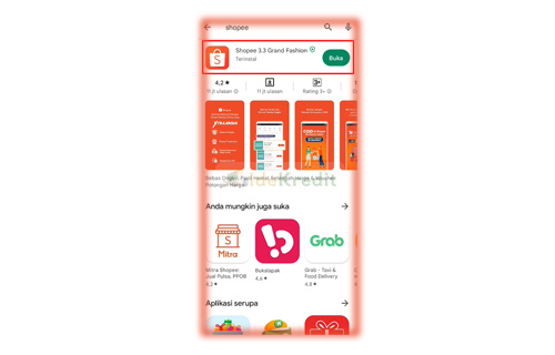 1. Buka Aplikasi Shopee untuk Mulai Kredit Handphone